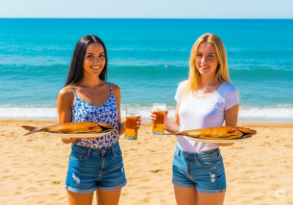 Торговці пропонують солодощі на пляжі в Затоці